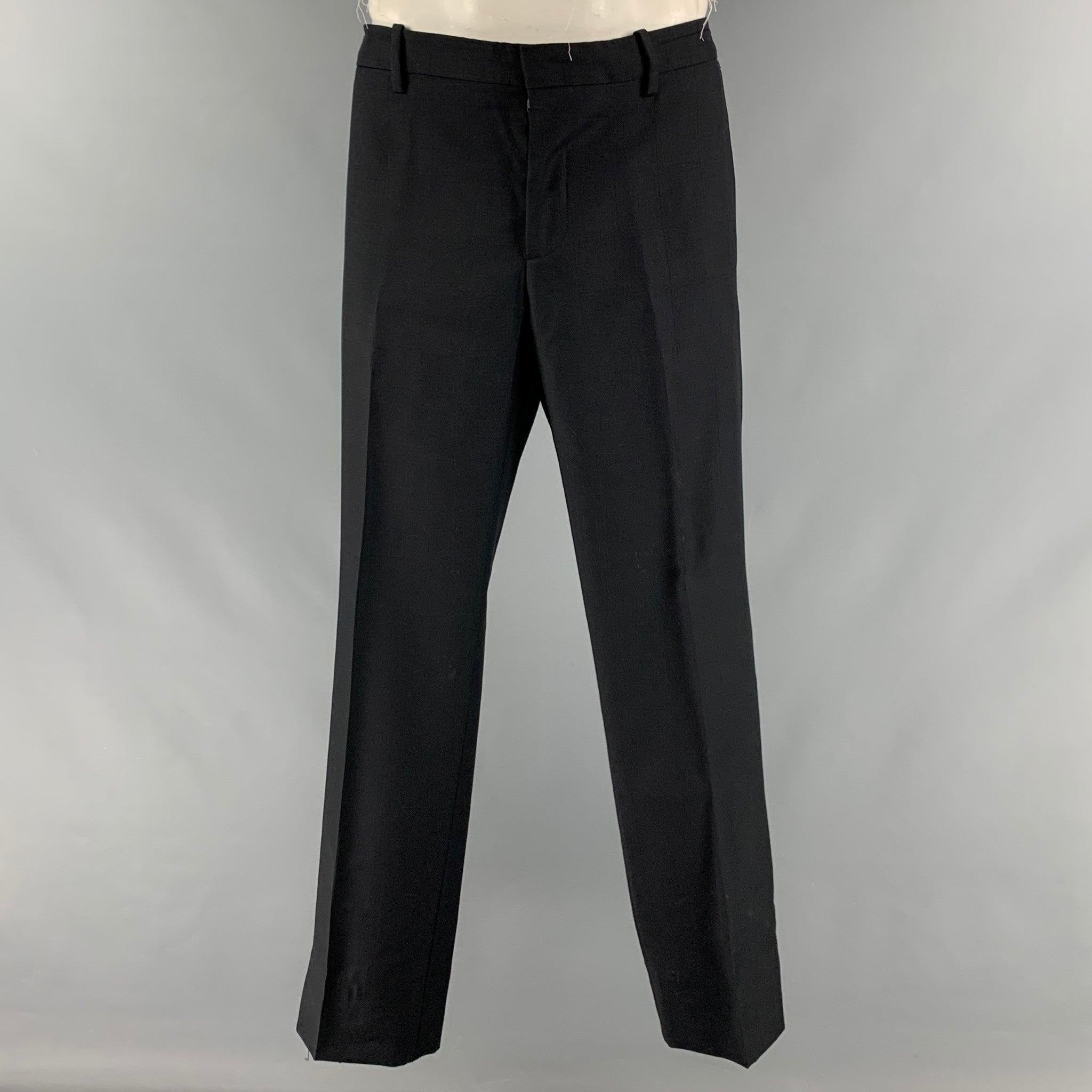 D&G by DOLCE & GABBANA Size 46 Black Window Pane Wool Viscose Blend Suit 1