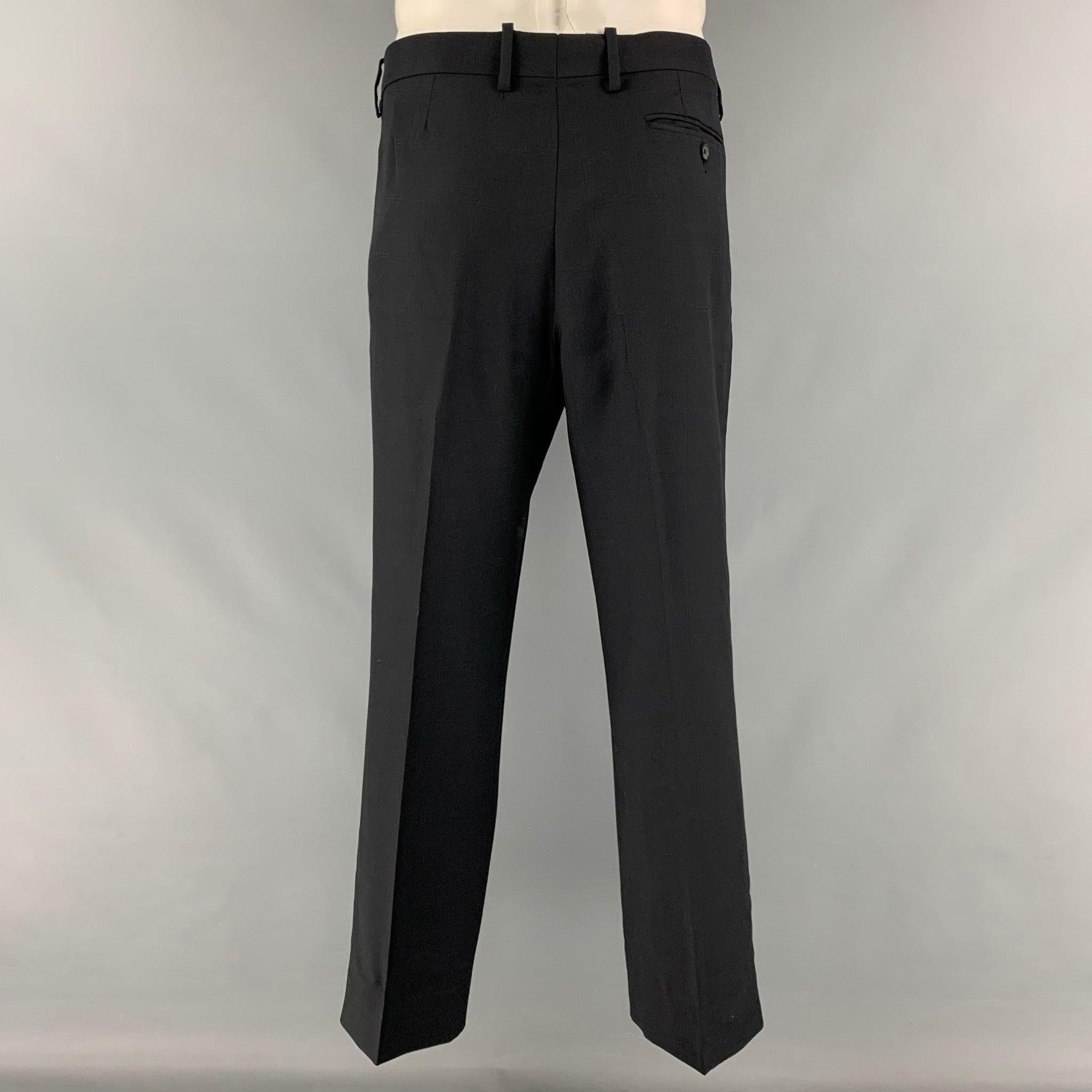 D&G by DOLCE & GABBANA Size 46 Black Window Pane Wool Viscose Blend Suit 2