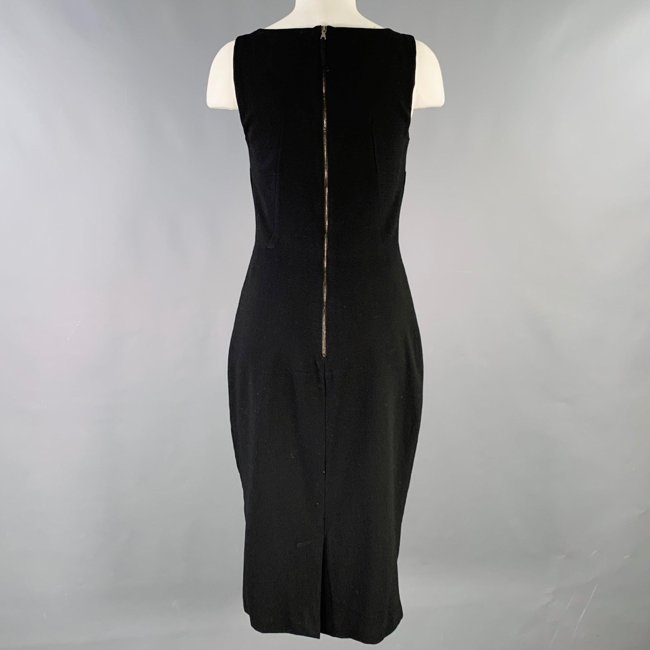 D&G by DOLCE & GABBANA Size 6 Black Crepe Back Zip Dress In Good Condition In San Francisco, CA