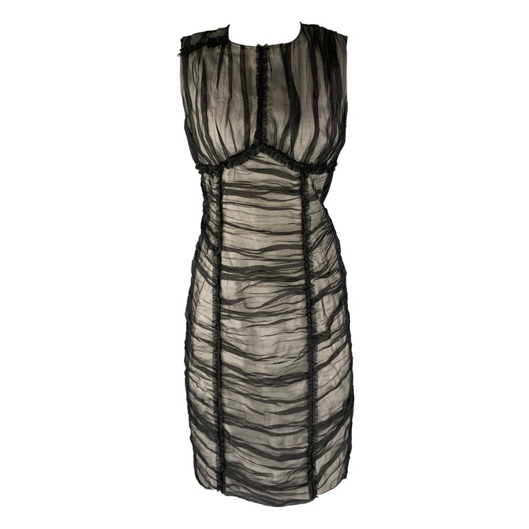 D&g By Dolce & Gabbana Size 8 Black Nylon Ruched Shift Dress D&g By Dolce & Gabbana Size 8 Black Nylon Ruched Shift Dress