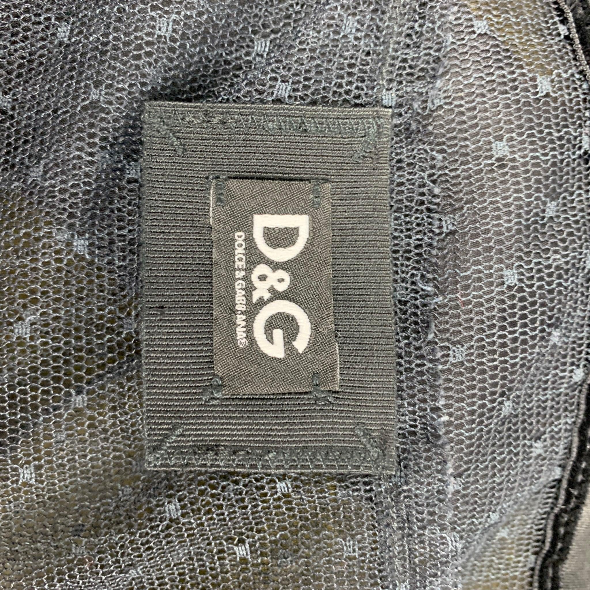 D&G by DOLCE & GABBANA Taille 8 Top robe en soie mélangée noire en vente 3