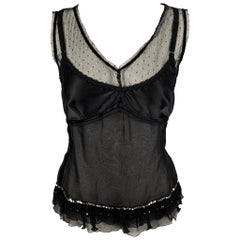 D&G by DOLCE & GABBANA Size 8 Black Silk Blend Dress Top