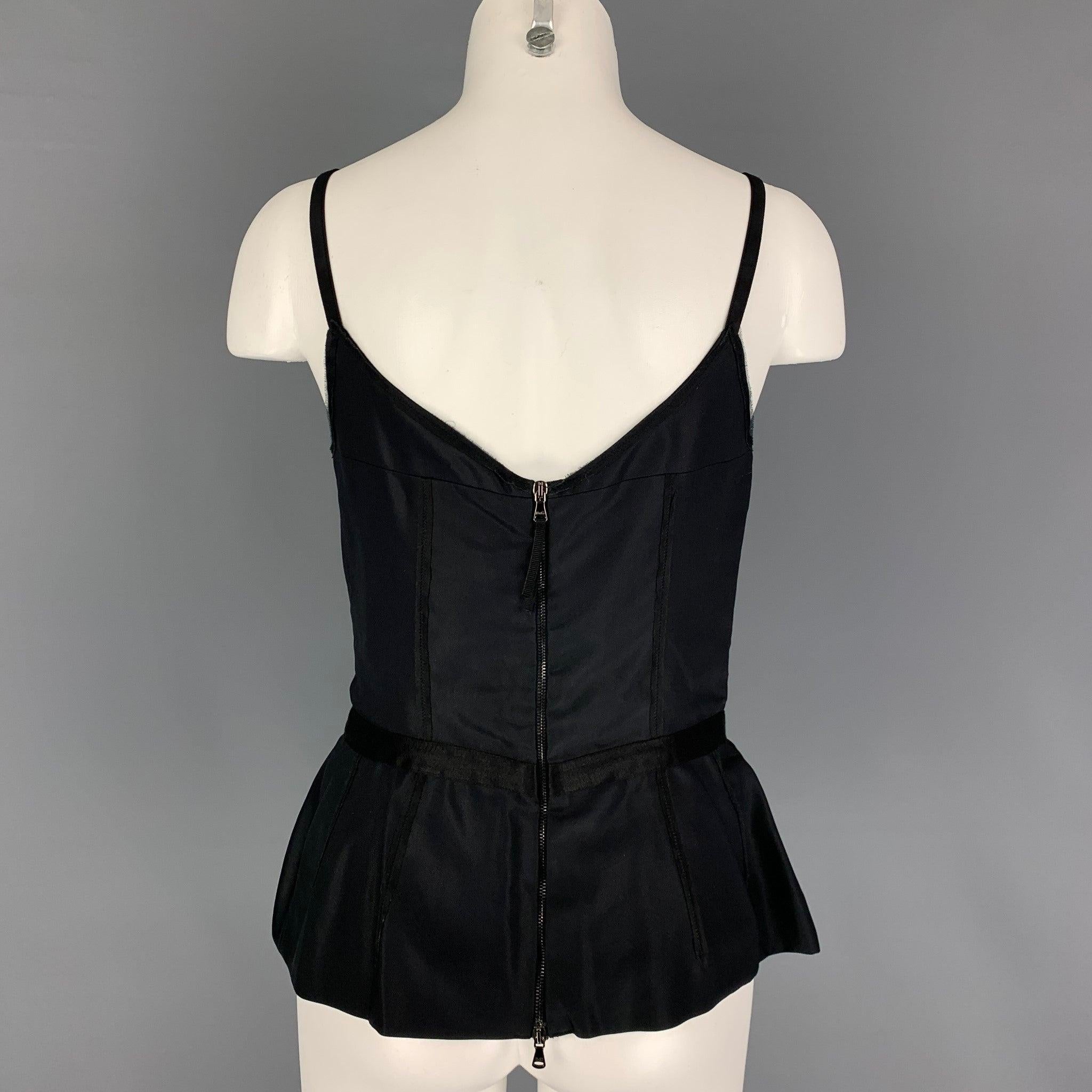 D&G by DOLCE & GABBANA Size 8 Black White Polyamide Blend Bustier Dress Top In Good Condition For Sale In San Francisco, CA