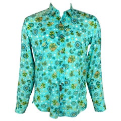 d&g long sleeve shirt D&G by DOLCE
GABBANA Size L Aqua
Green Floral Cotton Long Sleeve Shirt