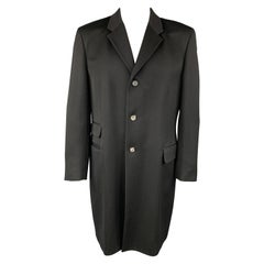 D&G by DOLCE & GABBANA Size L Black Twill Wool Single Breasted Coat