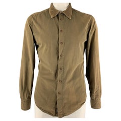 D&G by DOLCE & GABBANA Size L Brown Cotton Button Up Long Sleeve Shirt