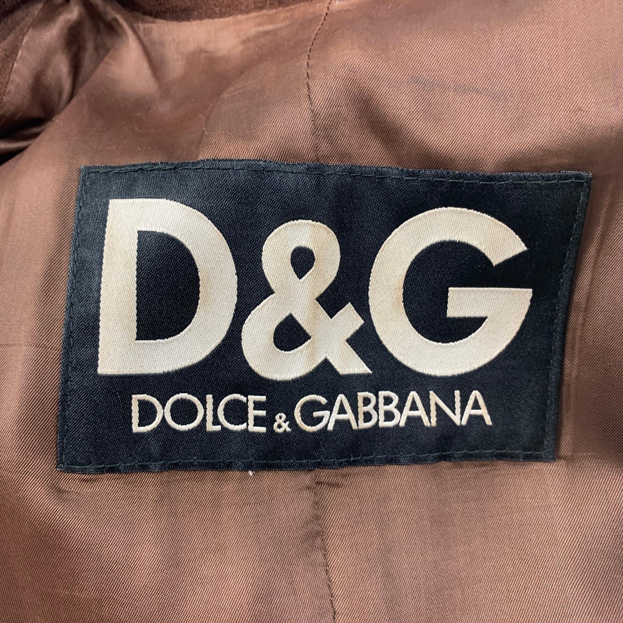 D&G by DOLCE & GABBANA Size S Brown Suede Trench Coat In Good Condition In San Francisco, CA