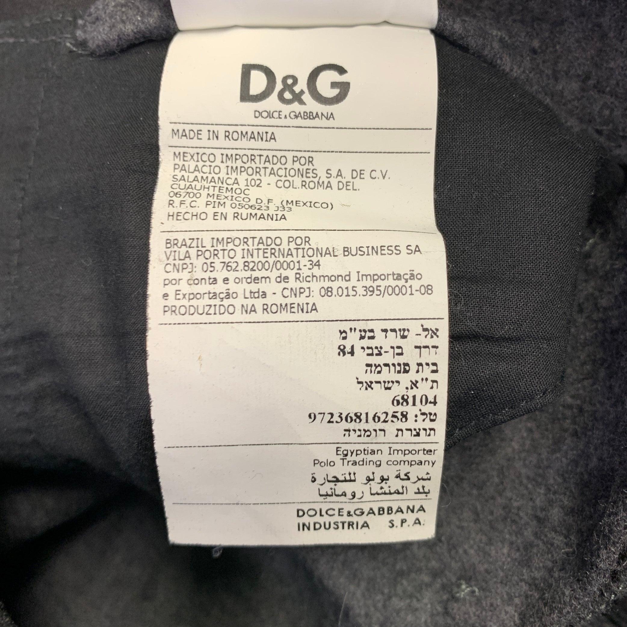 Women's D&G by DOLCE & GABBANA Size S Grey Black Wool Blend Ribbon Trim Dress Pants
