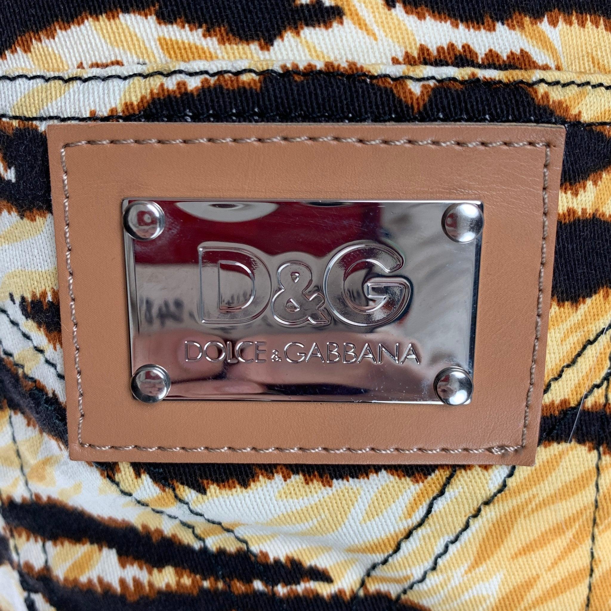 D&G by DOLCE & GABBANA Taille XS Brown Gold Cotton Blend Jupe Sets en vente 7