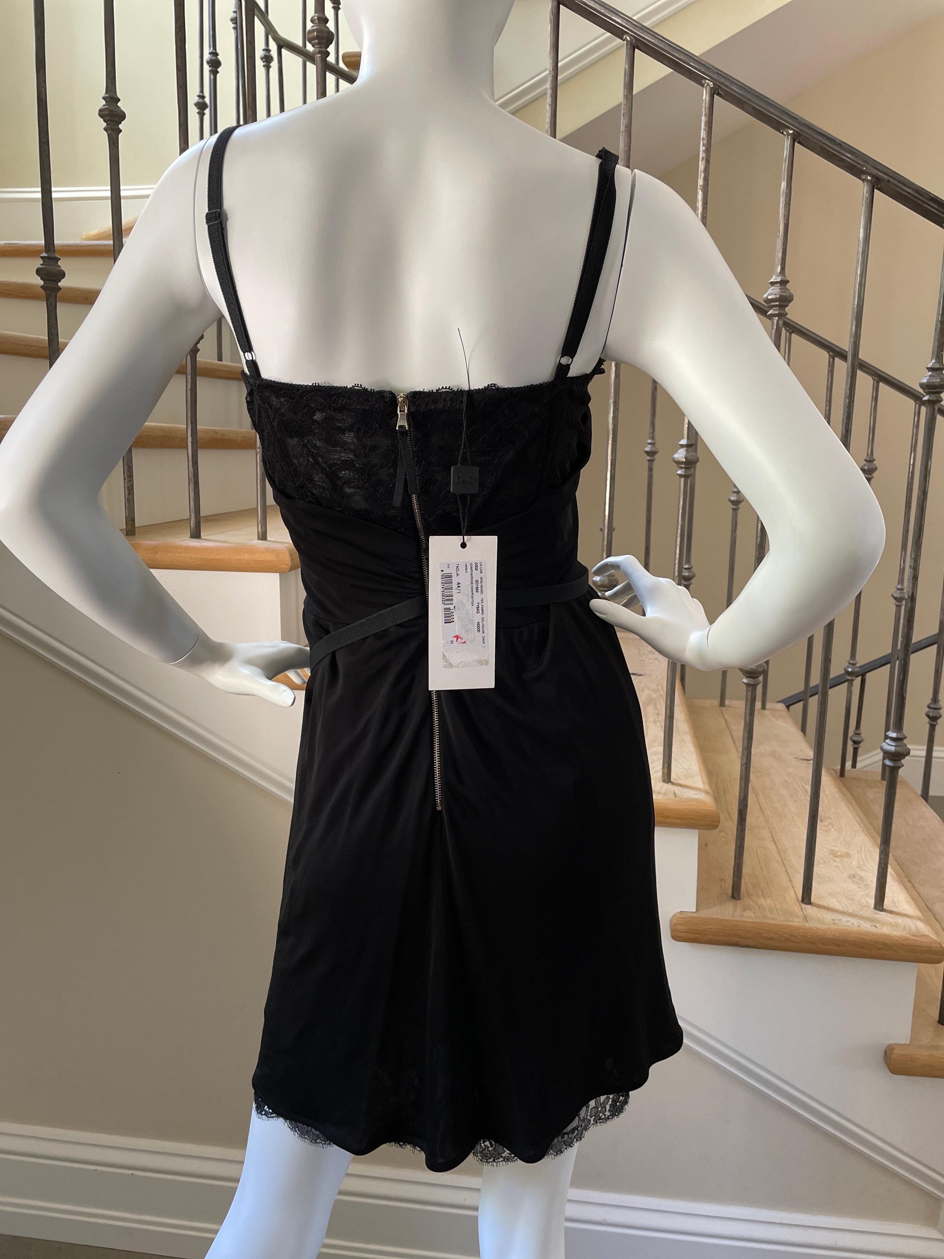 Women's D&G by Dolce & Gabbana Vintage Black Cocktail Dress with Inner Corset NWT For Sale