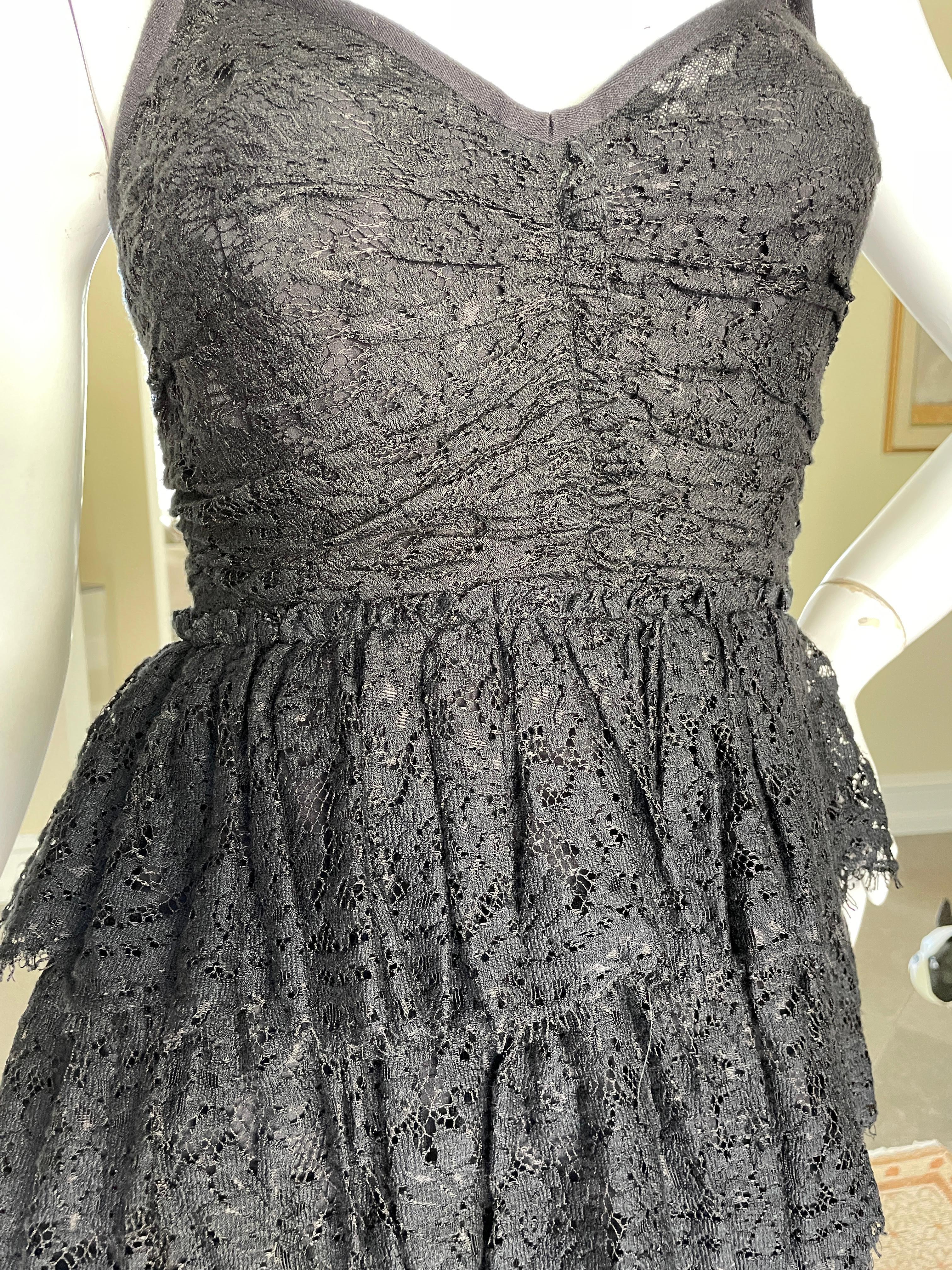 Women's D&G by Dolce & Gabbana Vintage Black Lace Tiered Cocktail Dress    For Sale