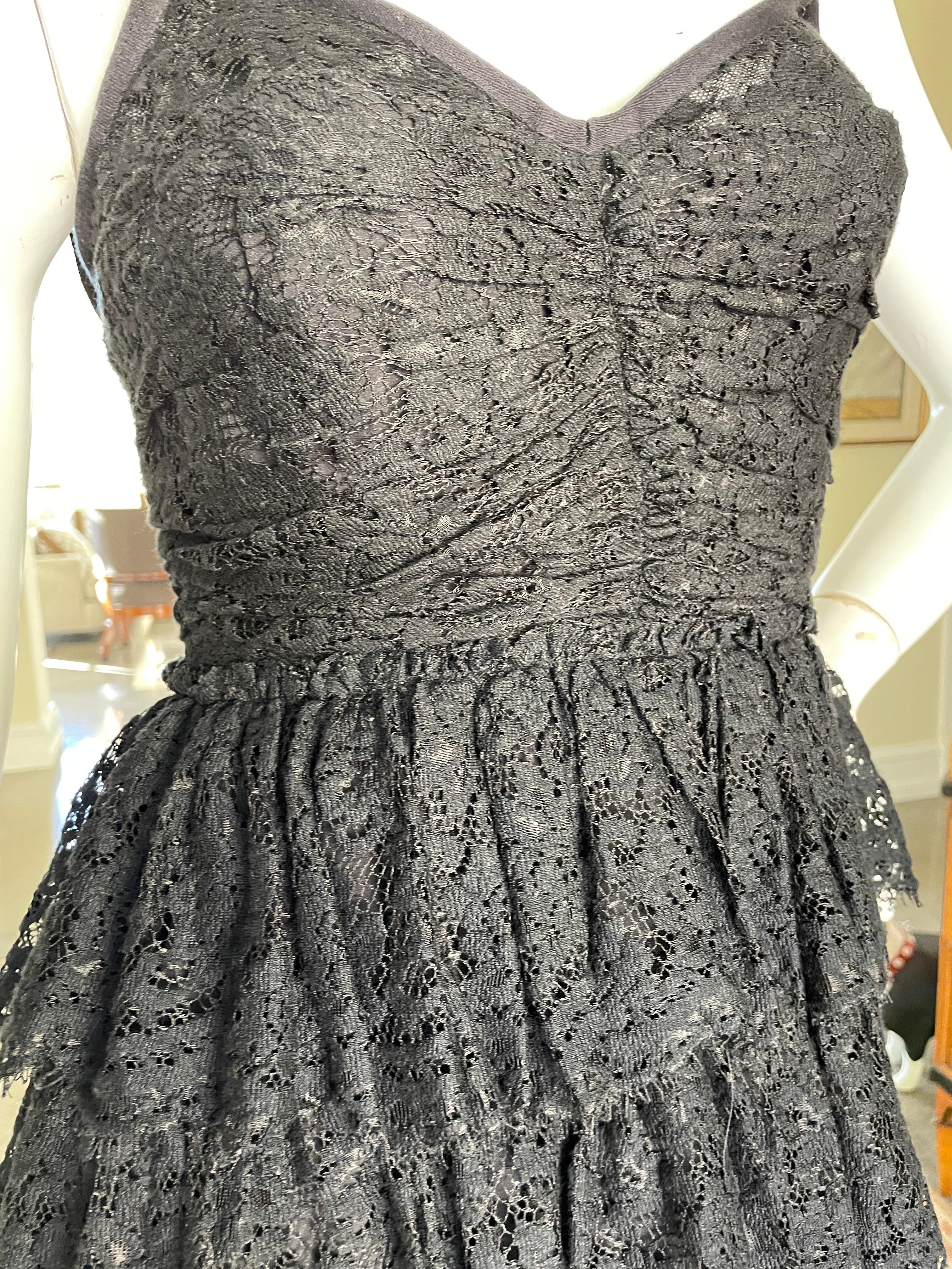 D&G by Dolce & Gabbana Vintage Black Lace Tiered Cocktail Dress    For Sale 1