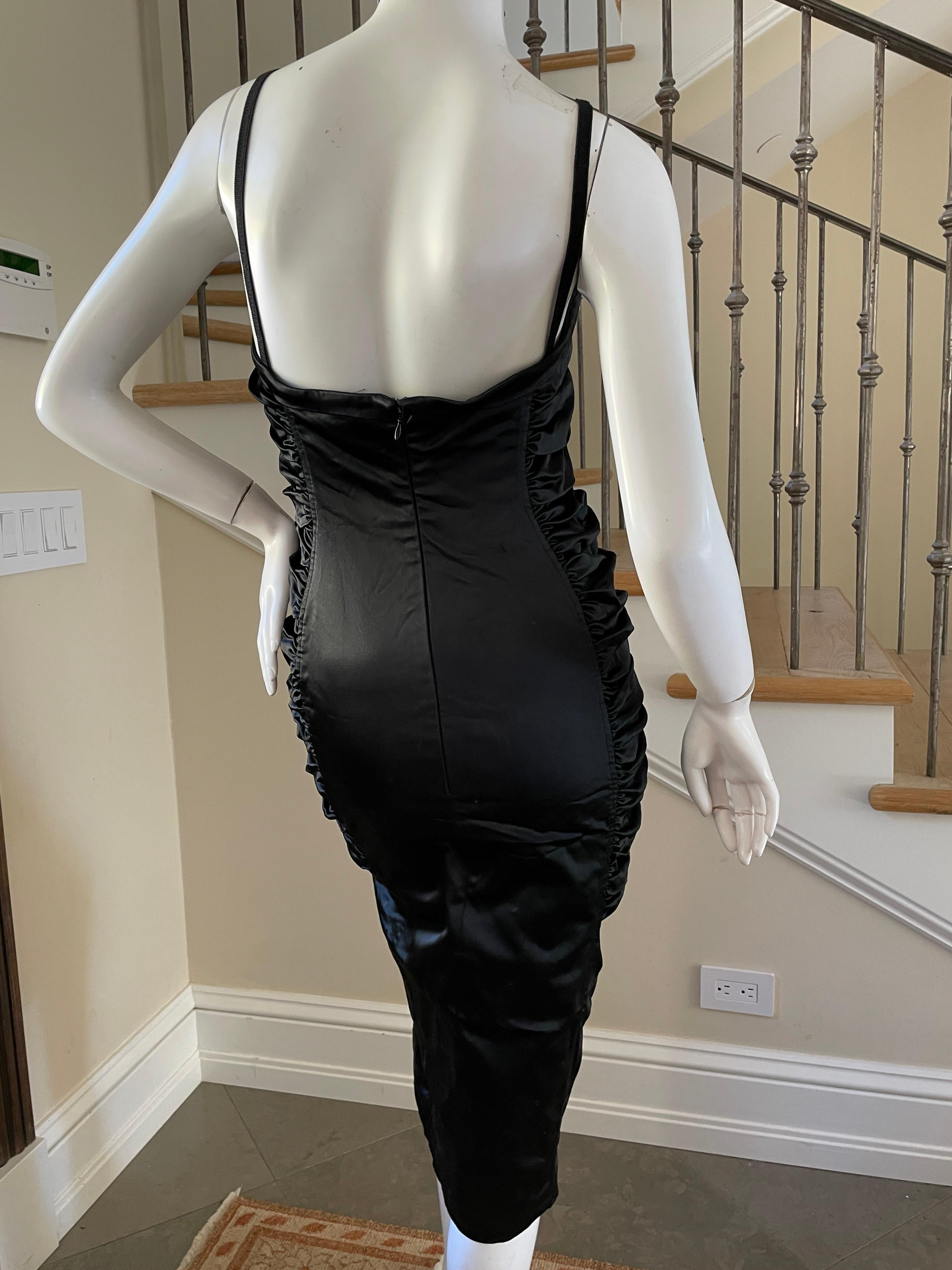 Women's D&G by Dolce & Gabbana Vintage Black Ruched Cocktail Dress with Underwire Bra For Sale