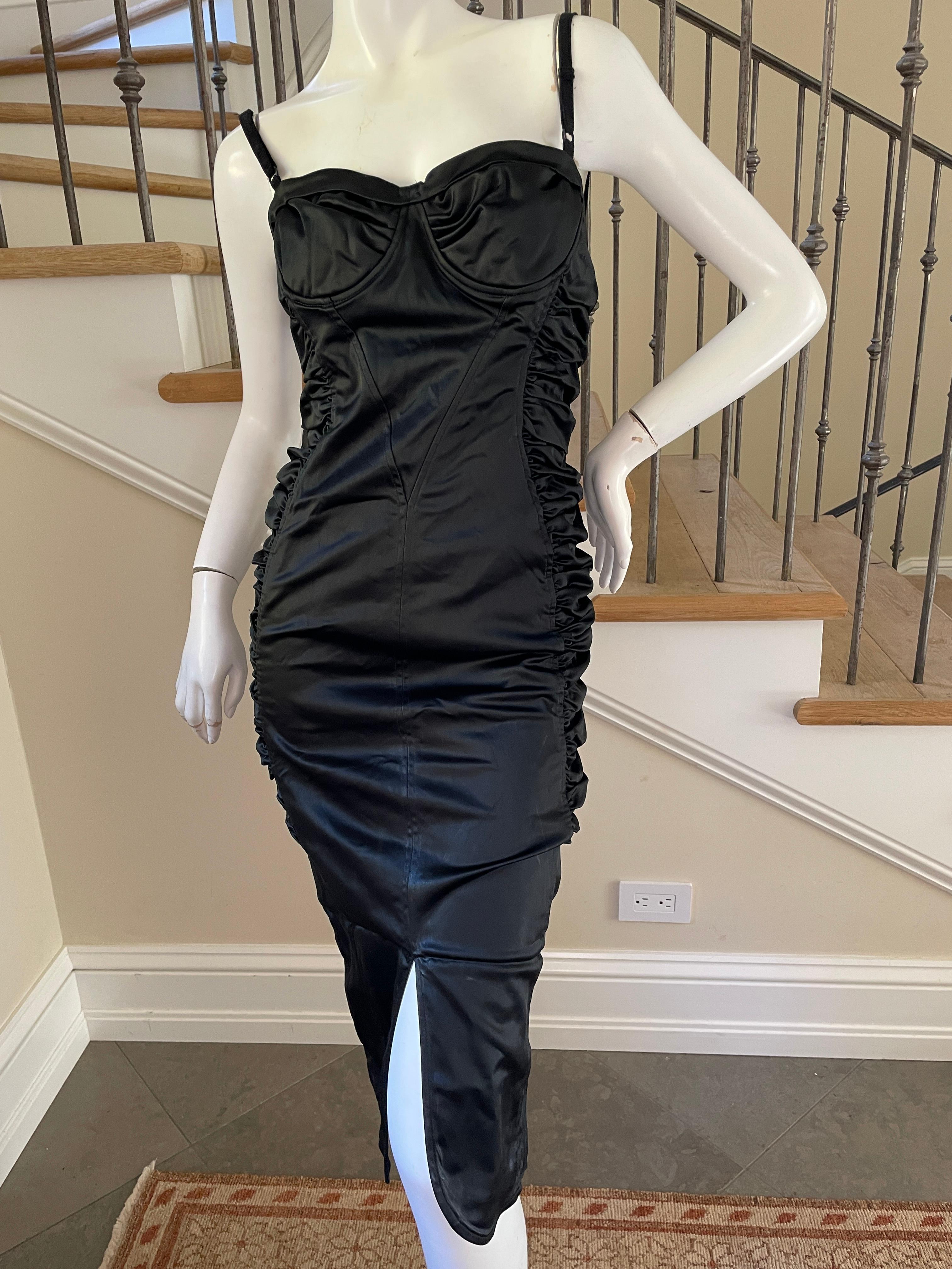 D&G by Dolce & Gabbana Vintage Black Ruched Cocktail Dress with Underwire Bra For Sale 5