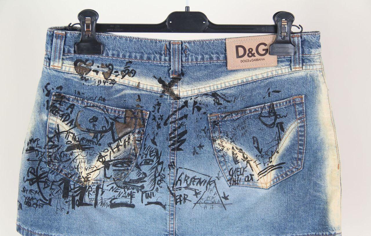 D&G by DOLCE & GABBANA vintage denim suit with skirt In Excellent Condition For Sale In Алматинский Почтамт, KZ