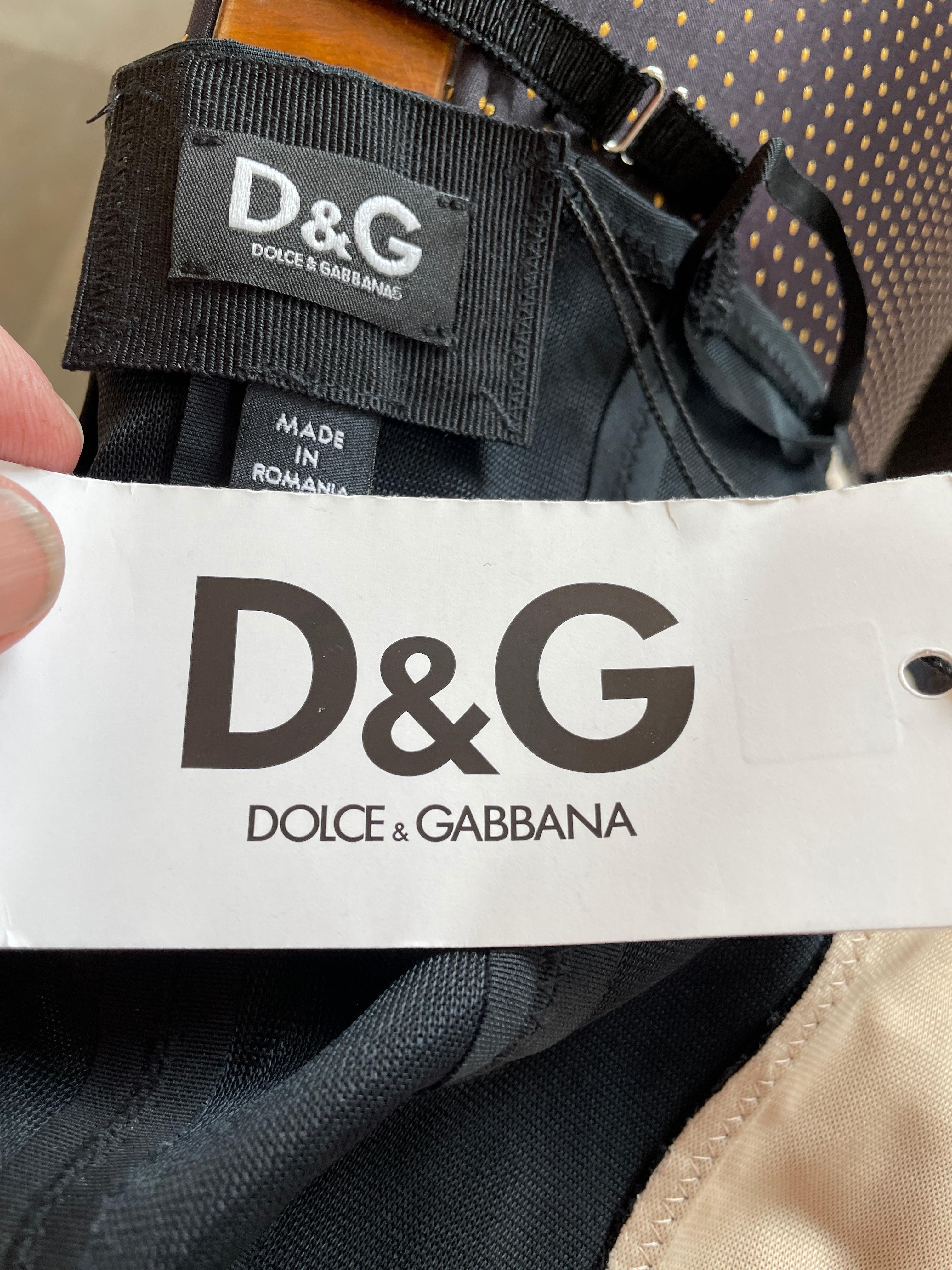 D&G by Dolce & Gabbana Vintage Lace Trim Cocktail Dress New w Tags In New Condition For Sale In Cloverdale, CA