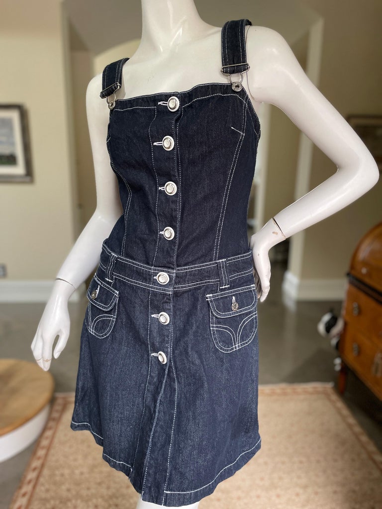 white christmas dresses Dolce & Gabbana Denim Sleeveless Ruffle Mini Dress Blue main image 1