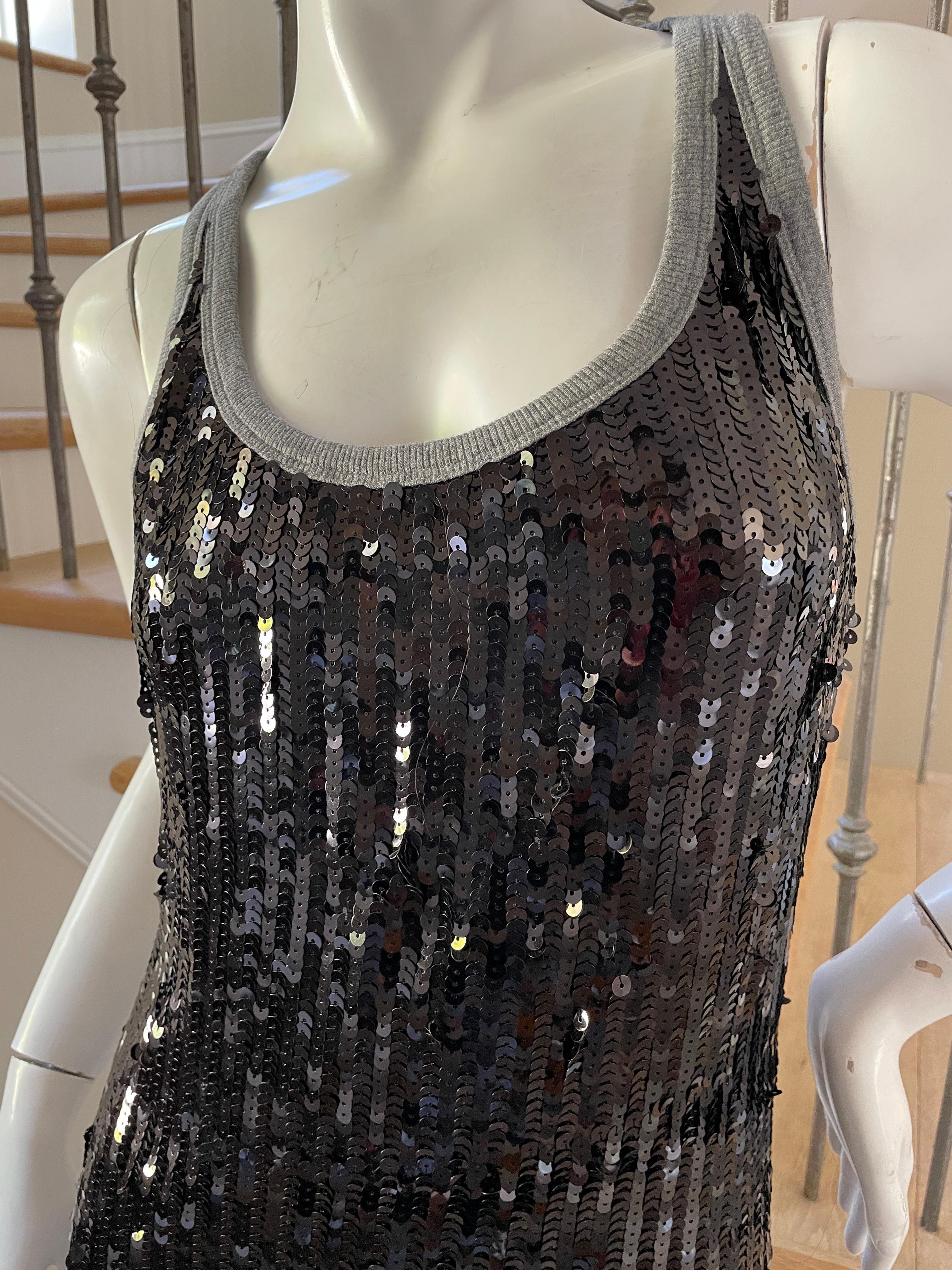 D&G by Dolce & Gabbana Vintage Silk Cotton Blend Black Sequin Dress In Excellent Condition For Sale In Cloverdale, CA