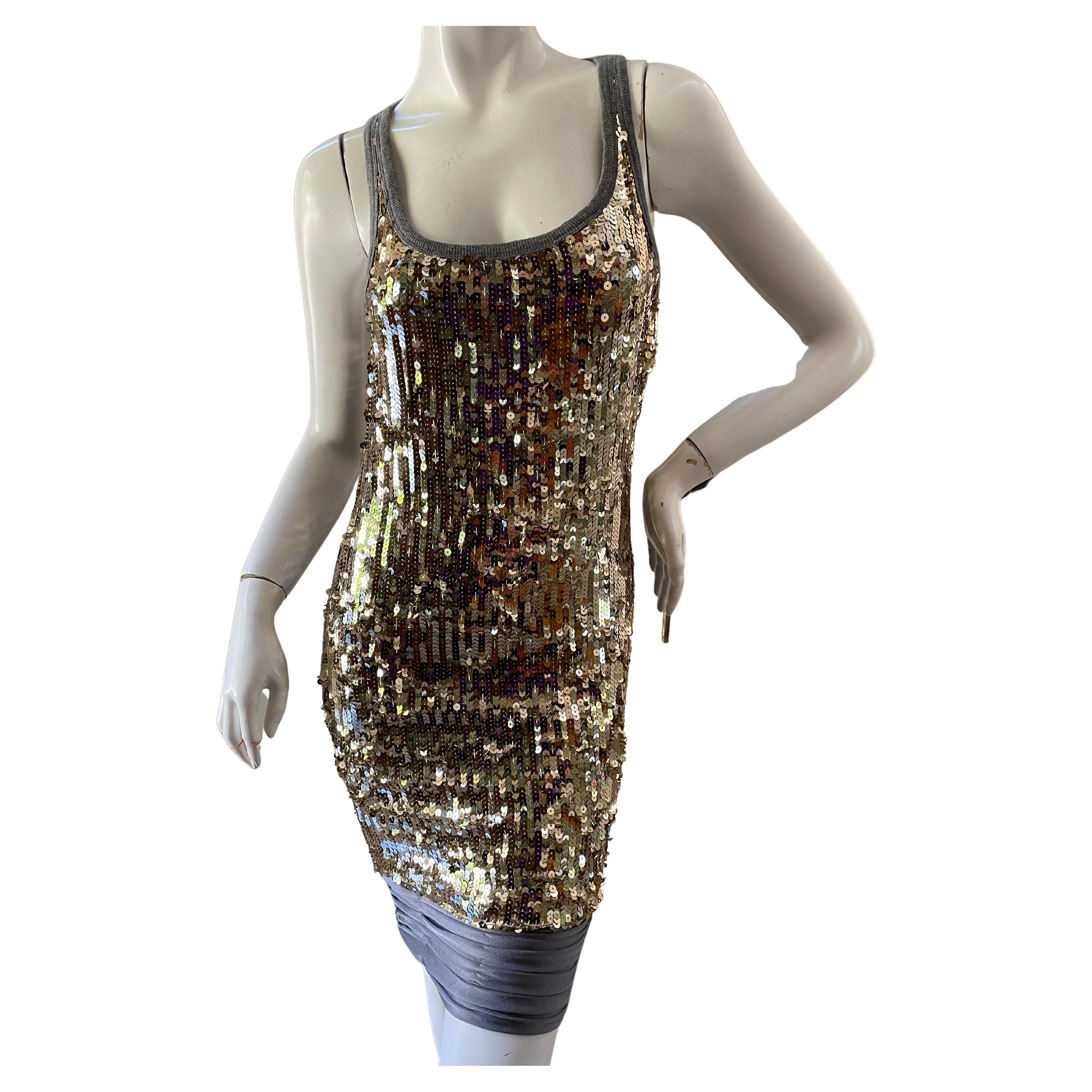 Gold fine rayures Sequin Robe Filet Tissu Stretch Dancewear jupe costume 1824 