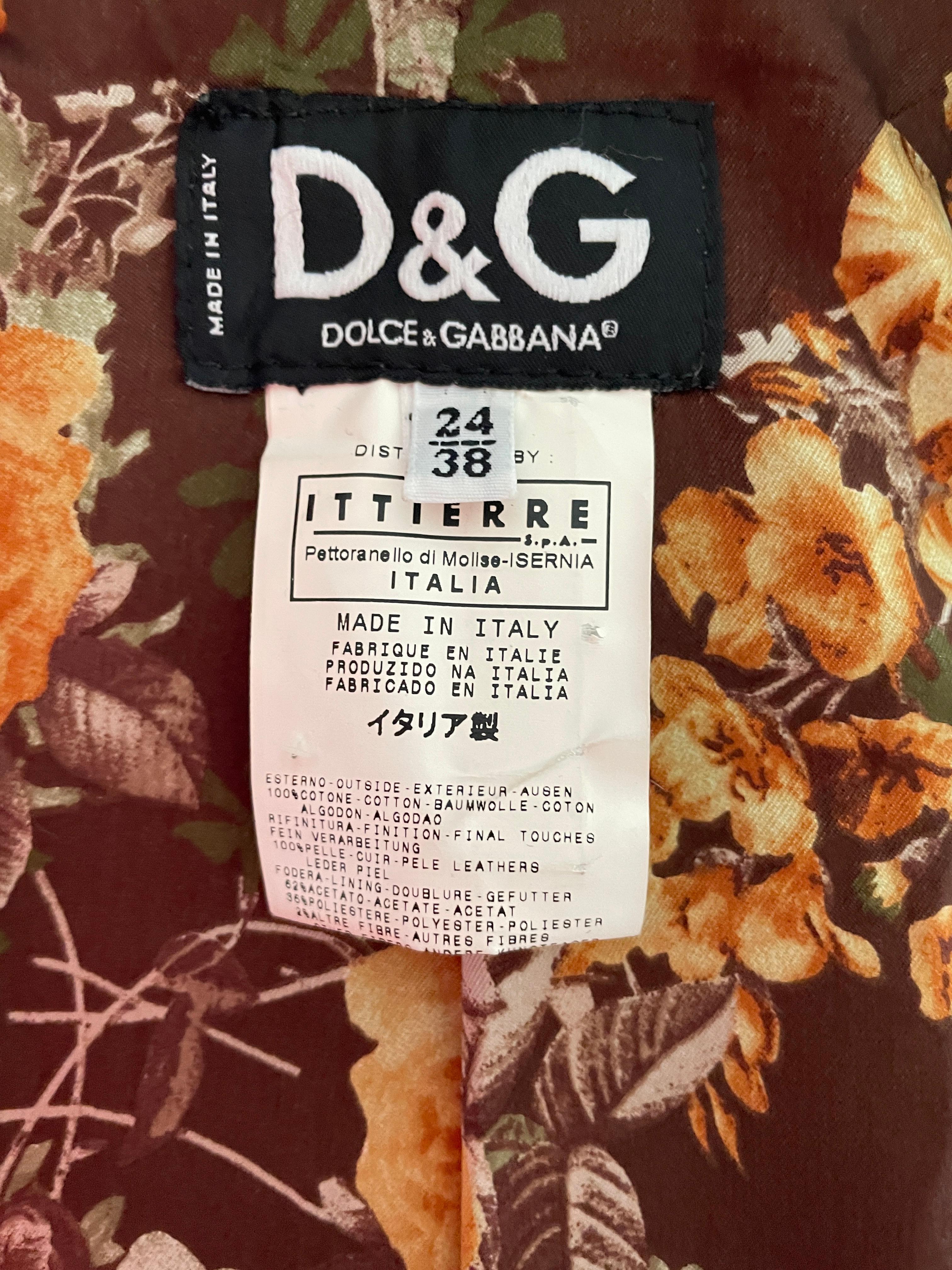 D&G by Dolce & Gabbana Vintage Silk Lined Denim Coat with Leather Waistband.
Size 36
 Bust 36