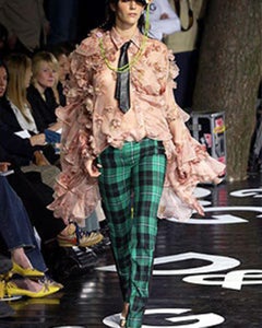 D&G by Dolce&Gabbana F/W 2003 Tartan Bondage Green Pants