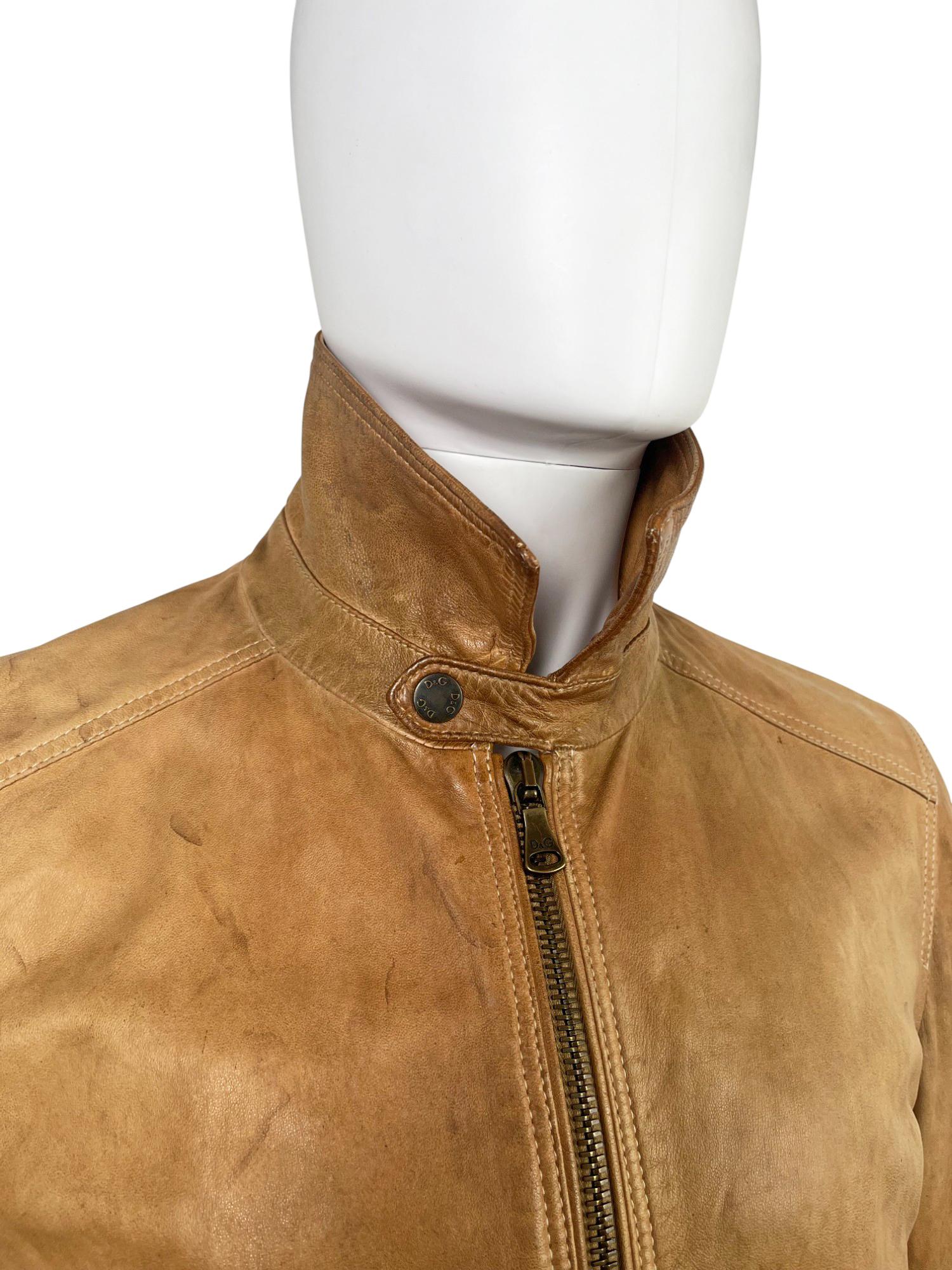 Femenino o masculino D&G by Dolce&Gabbana S/S 2010 Chaqueta de piel sucia desteñida en venta