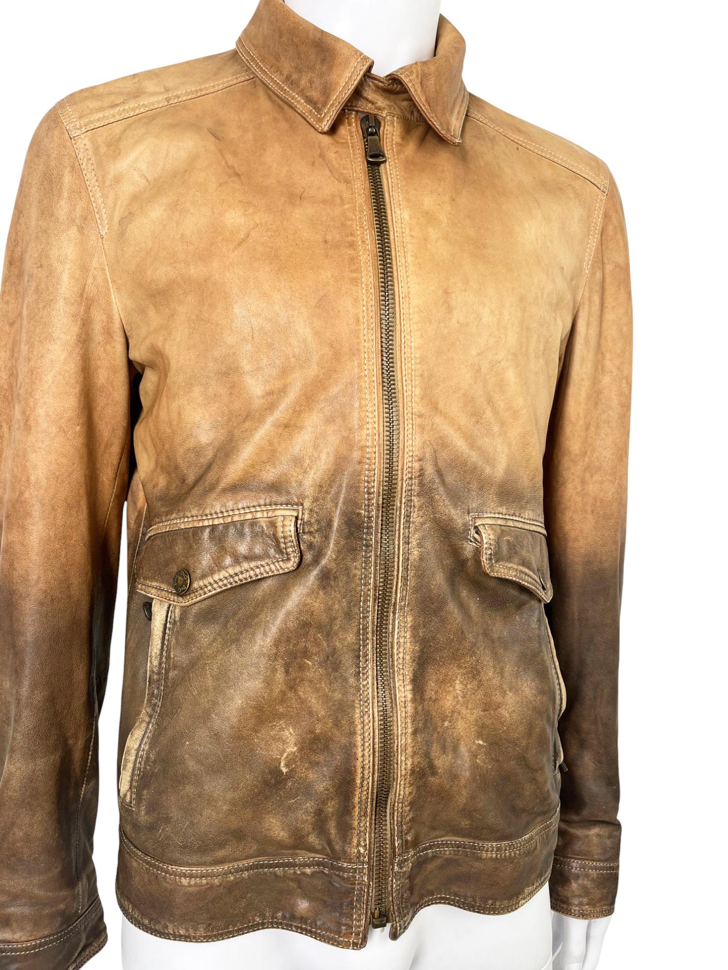 D&G by Dolce&Gabbana S/S 2010 Chaqueta de piel sucia desteñida en venta 1