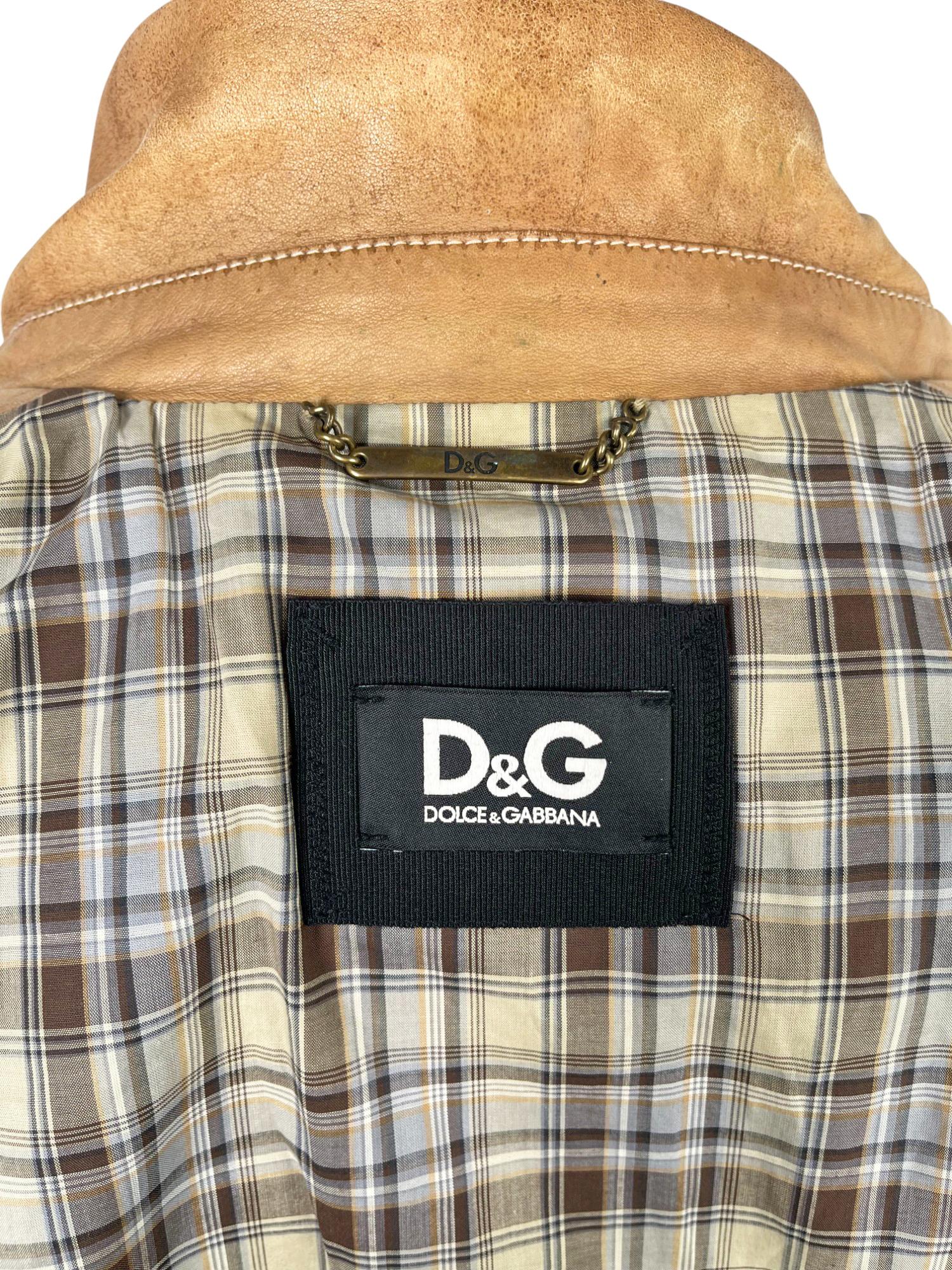D&G by Dolce&Gabbana S/S 2010 Chaqueta de piel sucia desteñida en venta 4