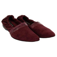 D&G Caiman Leather Shoes Loafer Moccasins MARSALA Bordeaux 44 UK 10 US 11