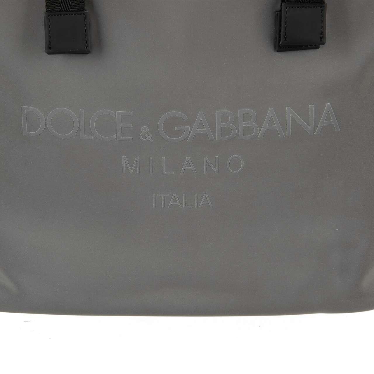 D&G - Canvas Backpack Palermo Reflector with Buckles, Drawstring and Logo Gray For Sale 3