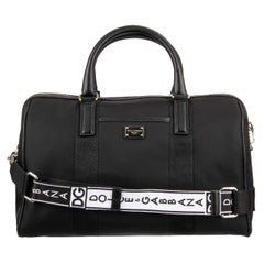 D&G - Sac cabas Weekender en toile avec sangle à logo et détails en cuir noir