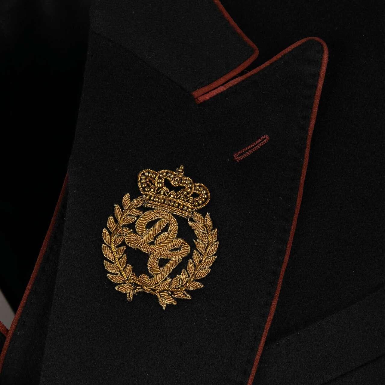 D&G Cashmere Jacket Vest Ensemble SICILIA with Embroidered Logo Crown Black 48 For Sale 2