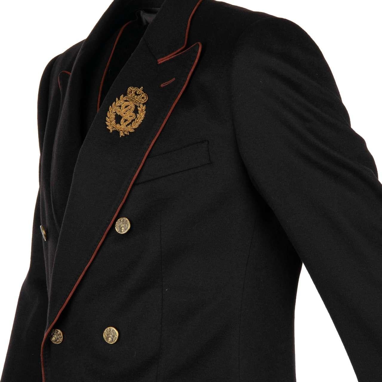 D&G Cashmere Jacket Vest Ensemble SICILIA with Embroidered Logo Crown Black 48 For Sale 4