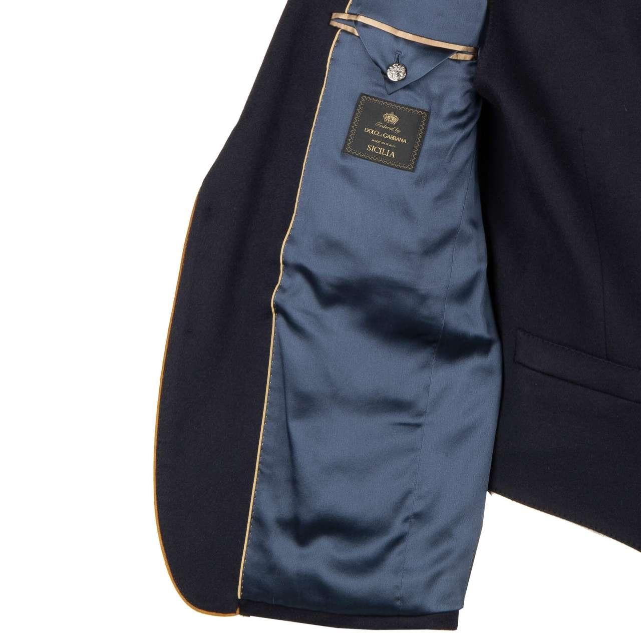 D&G Cashmere Jacket Vest Ensemble SICILIA with Embroidered Logo Crown Blue 46 For Sale 4