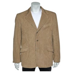 D&G Cream Striped Corduroy Button Front Blazer XXL