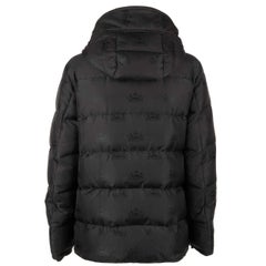 D&G Crowns Textured Hooded Down Jacket with Knit Details Black 50 M-L