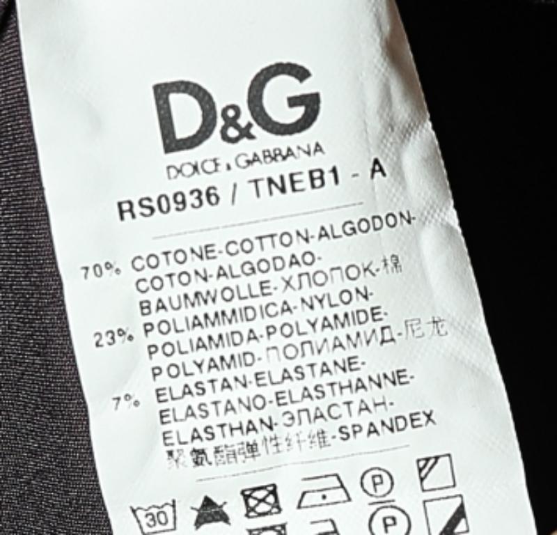 Noir D&G Chemise Brad bourgogne foncée en coton à boutons sur le devant M en vente