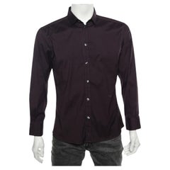 D&G Dark Burgundy Cotton Button Front Brad Shirt M