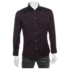 D&G Dark Burgundy Cotton Button Front Brad Shirt M