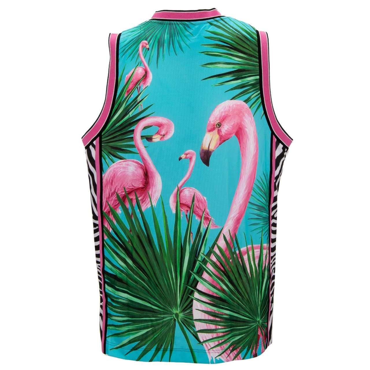 - Oversize Tank Top with Flamingo, Zebra Print and DG Logo Embroidery by DOLCE & GABBANA x DJ KHALED Limited Edition - New with tag - MADE IN ITALY - Former RRP: EUR 595 - Oversize F- Modell: I8ABMM-G7BNZ-W1234 - Material: 100% Polyester - Color: