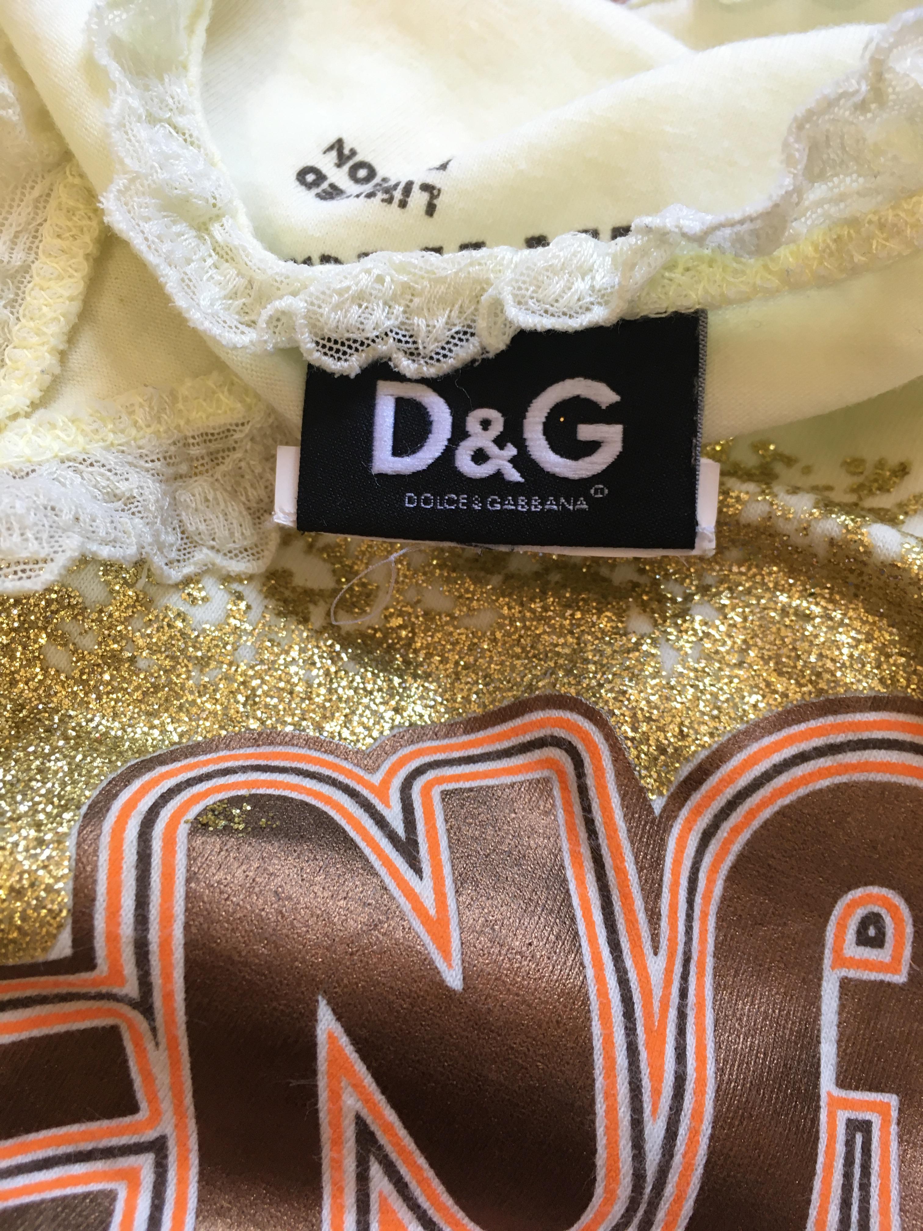 D&G Dolce and Gabbana Be Natural B-Natural Super Nature Bella Hadid Tee Top  For Sale 8