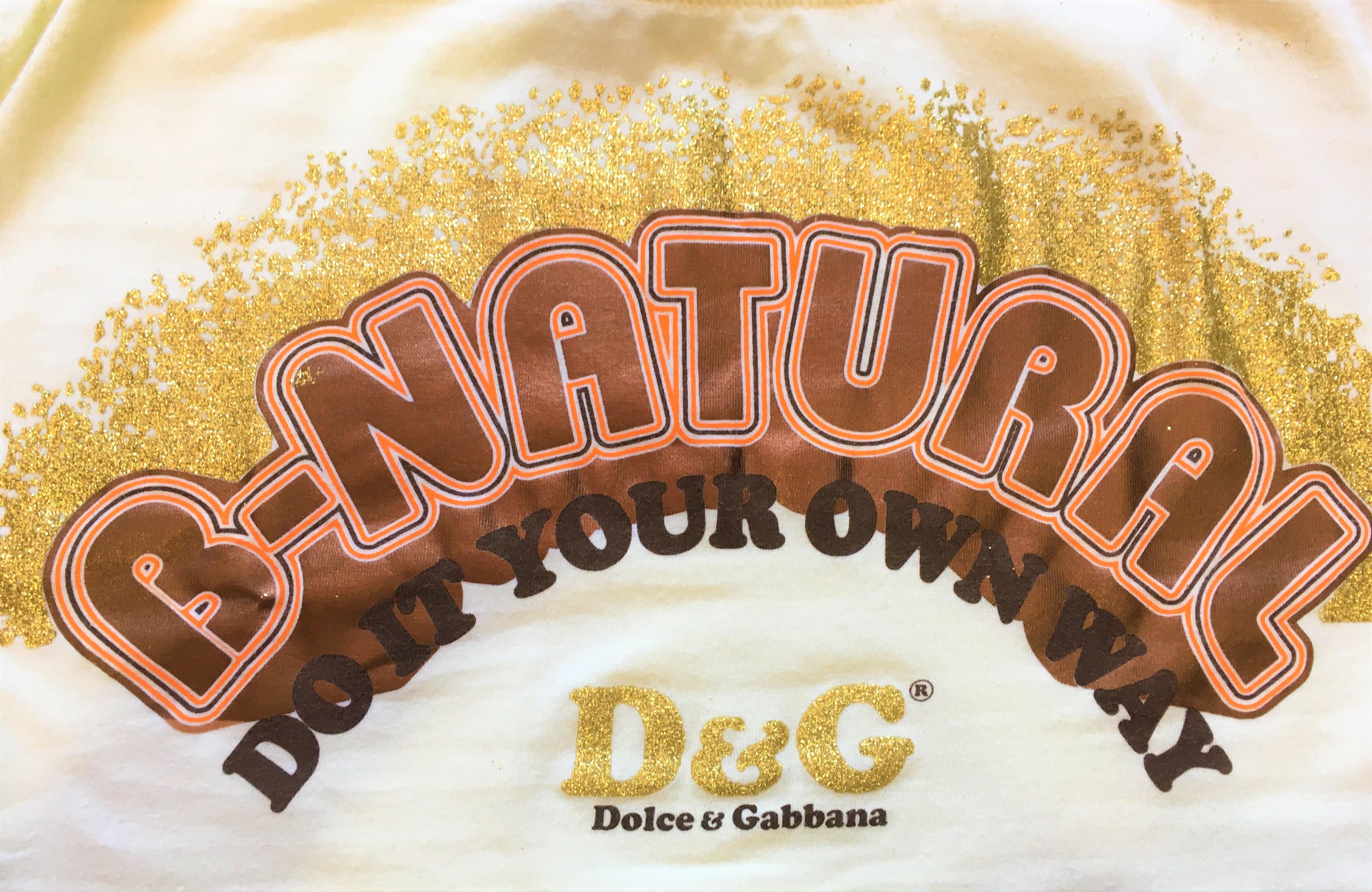 D&G Dolce and Gabbana Be Natural B-Natural Super Nature Bella Hadid Tee Top  For Sale 3