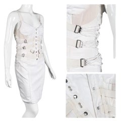 D&G Dolce and Gabbana Bondage Corset Lace Up Bustier Strap Cargo Corset Dress