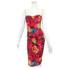 D&G by DOLCE & GABBANA Floral Corset Lace Up Bustier Cocktail Top Corsetto Dress