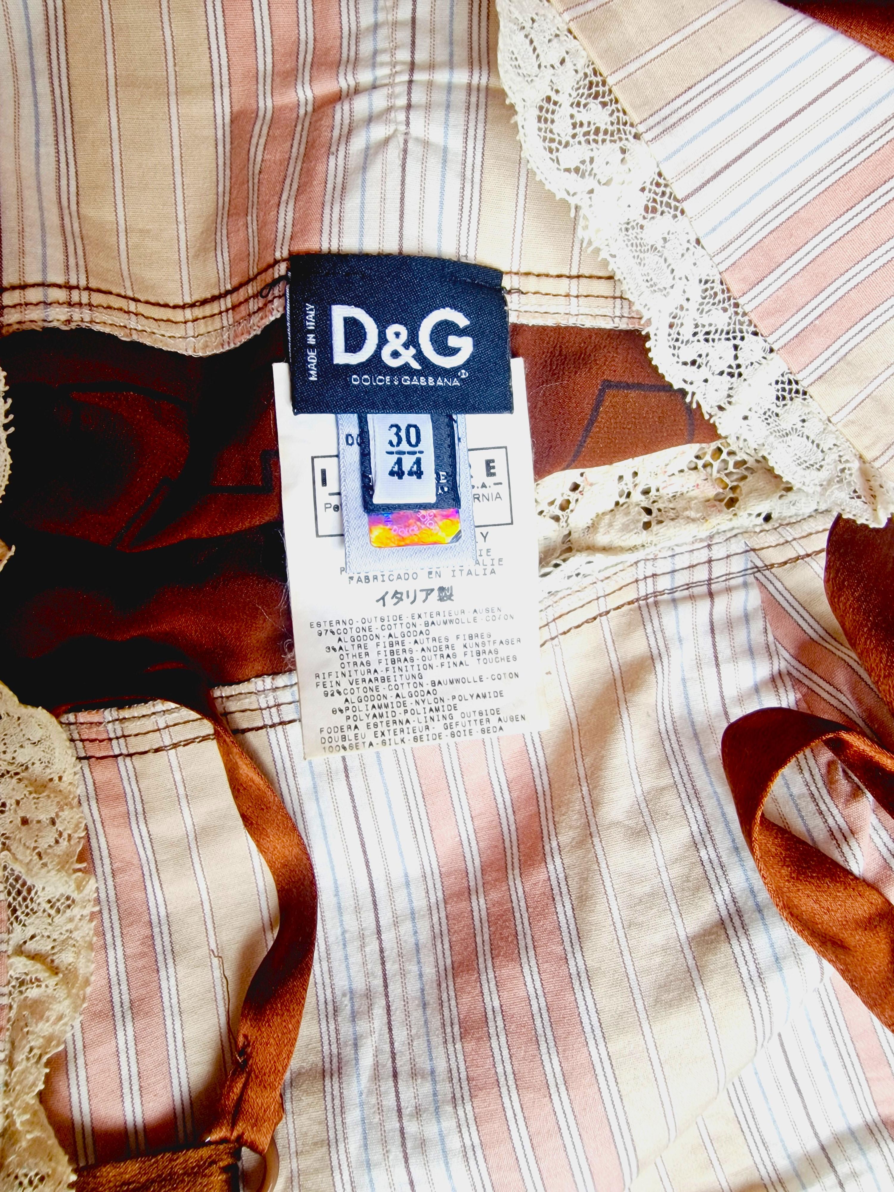 D&G Dolce and Gabbana Horny Magic Satin Vintage Grand bustier corset texturé en vente 3