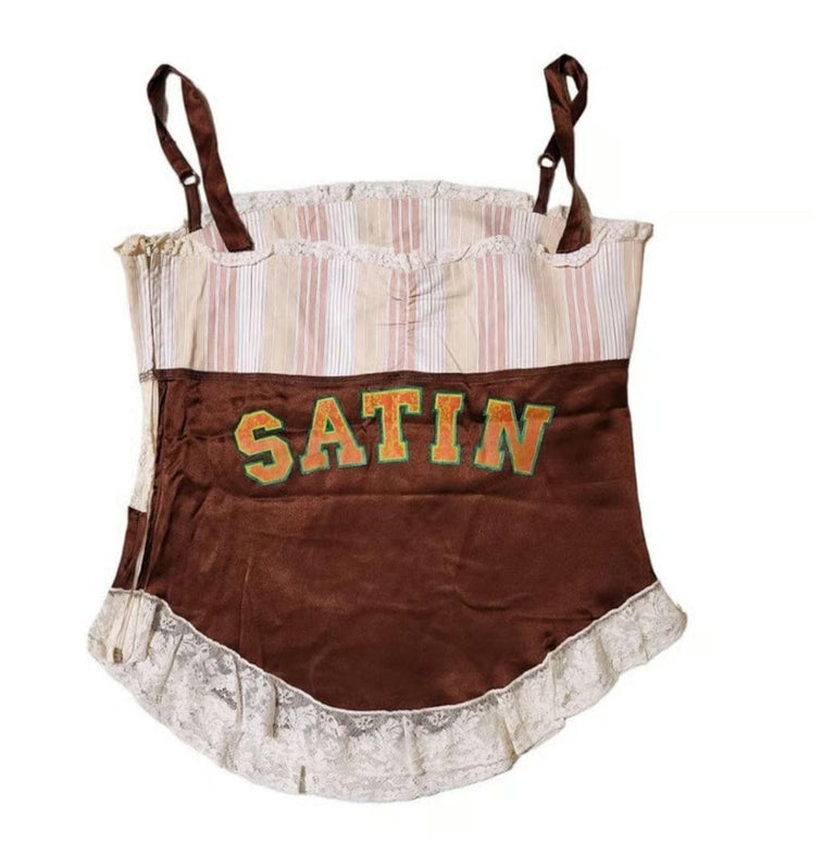 D&G Dolce and Gabbana Horny Magic Satin Vintage Medium Text Top