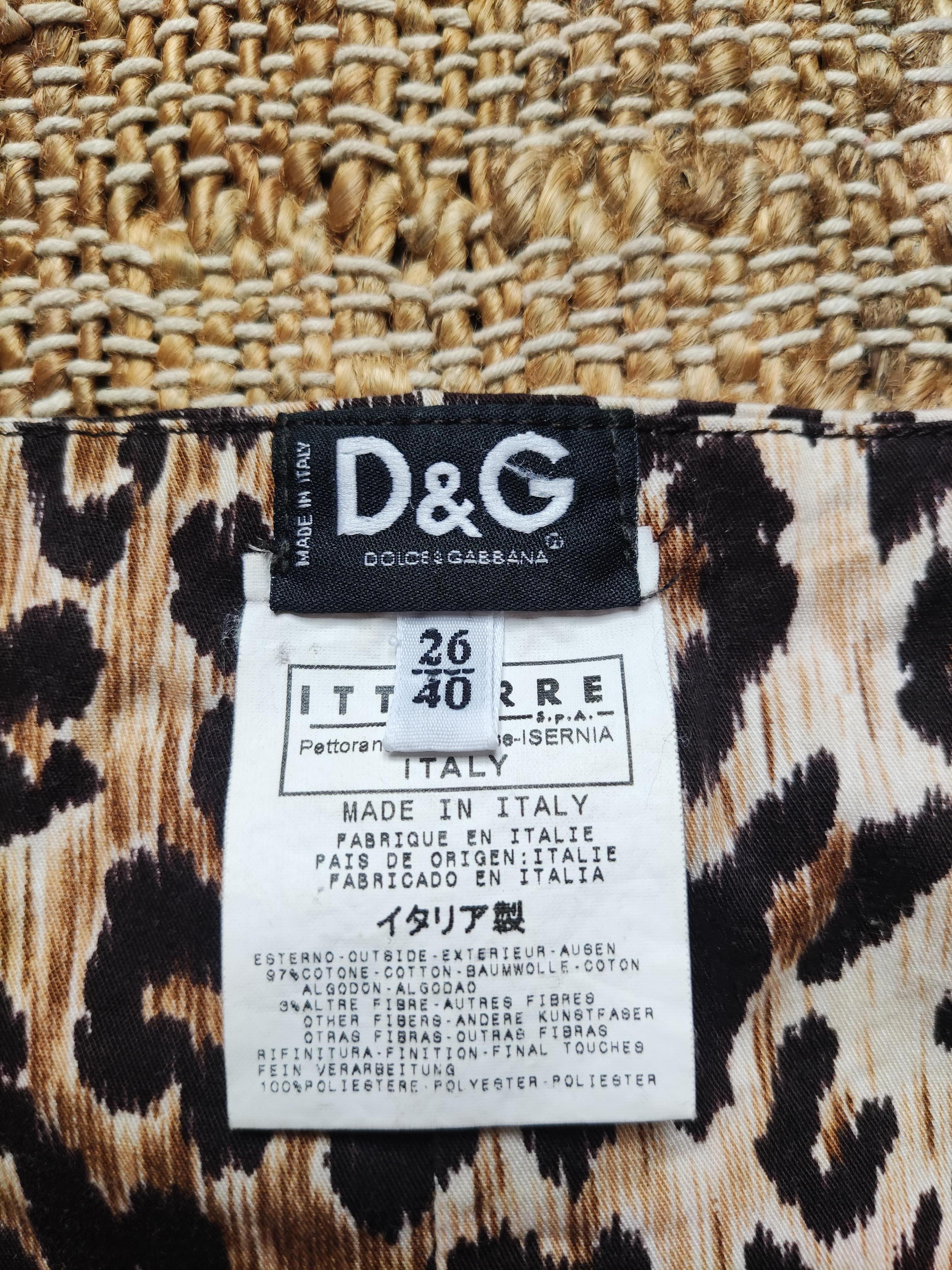 D&G Dolce and Gabbana Leopard Animal Tiger Bustier Vintage Cargo Top Corset For Sale 6