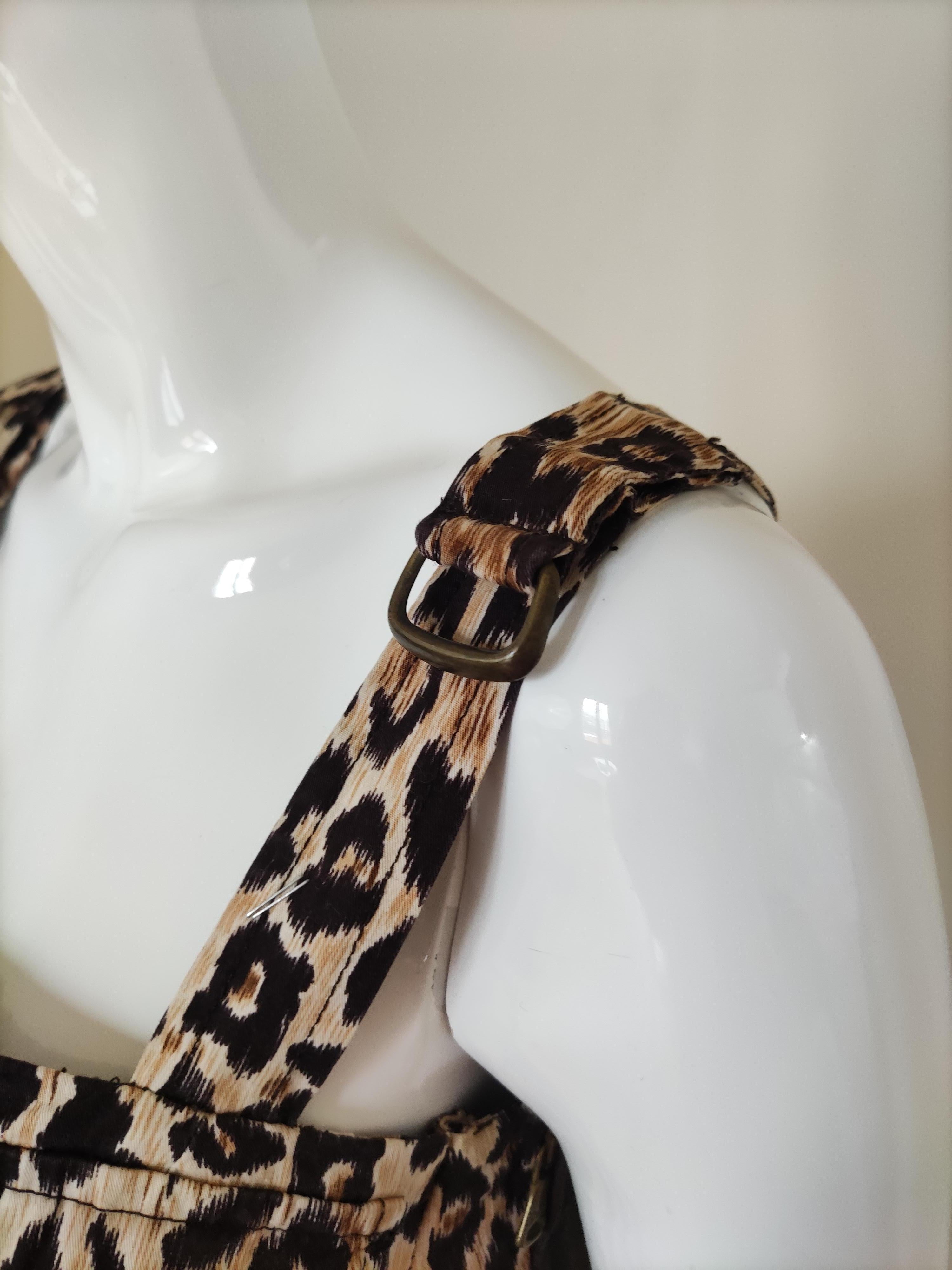 D&G Dolce and Gabbana Leopard Animal Tiger Bustier Vintage Cargo Top Corset For Sale 2