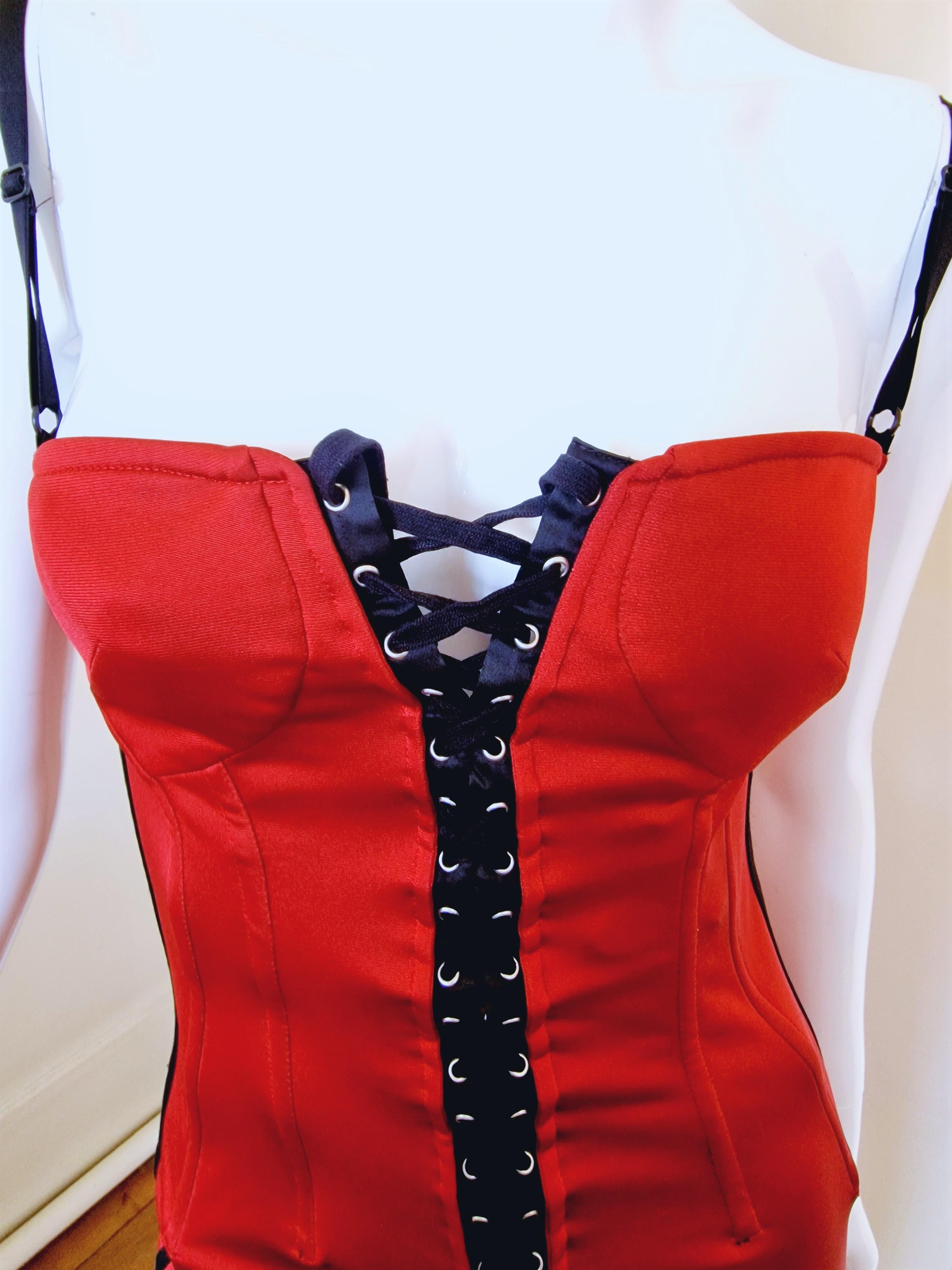 D&G Dolce and Gabbana Radio Corset Lace Up Bustier Cocktail Top Corset Dress For Sale 4