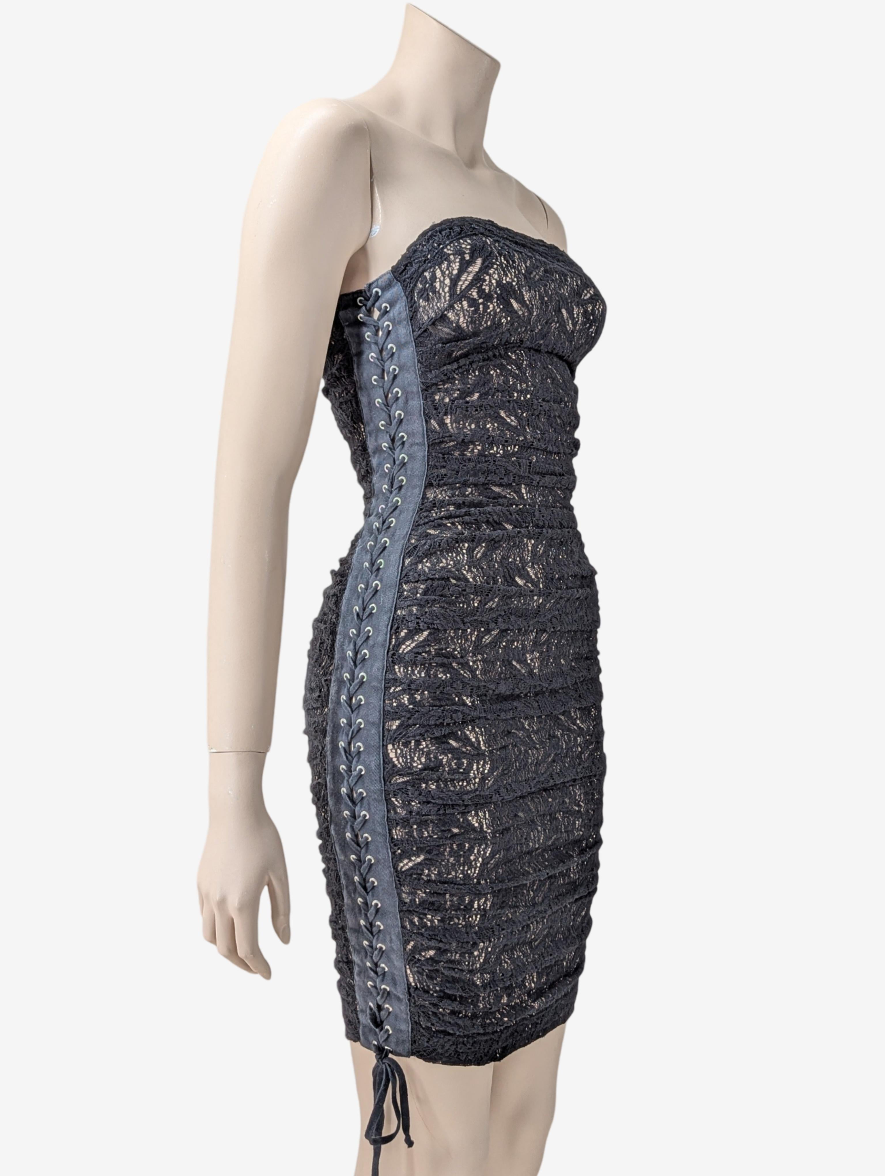 D&G Dolce and Gabbana S/S 2007 Laces Bustier Sheer Dress For Sale 1